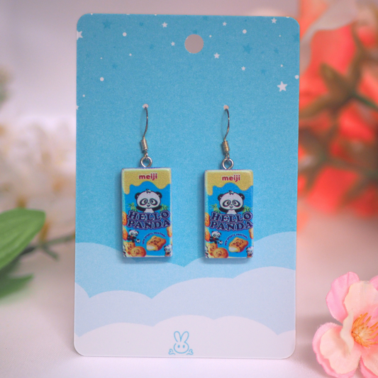Asian Snack Box Earrings - Pocky and Hello Panda