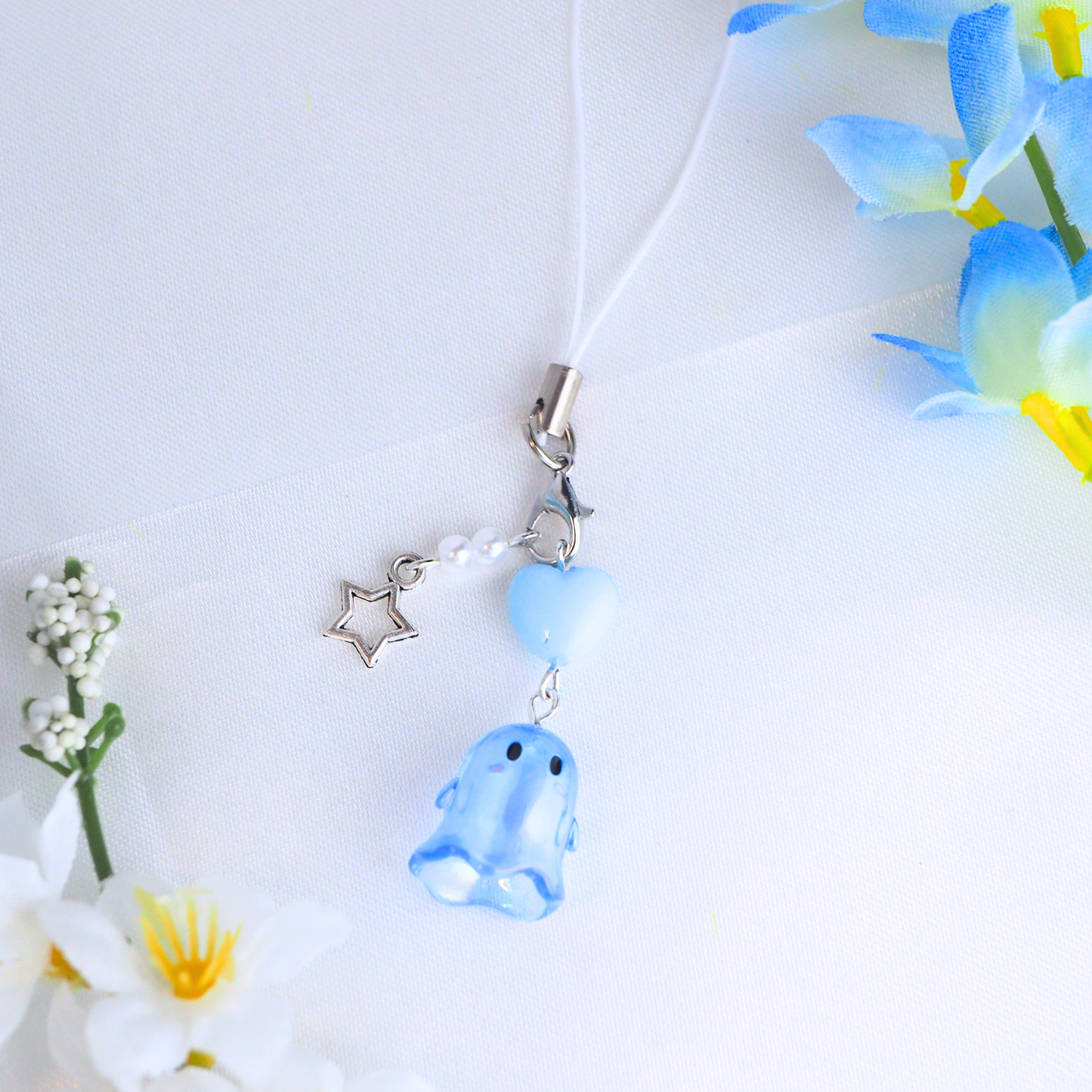 Blue Boo Ghost Phone Charm