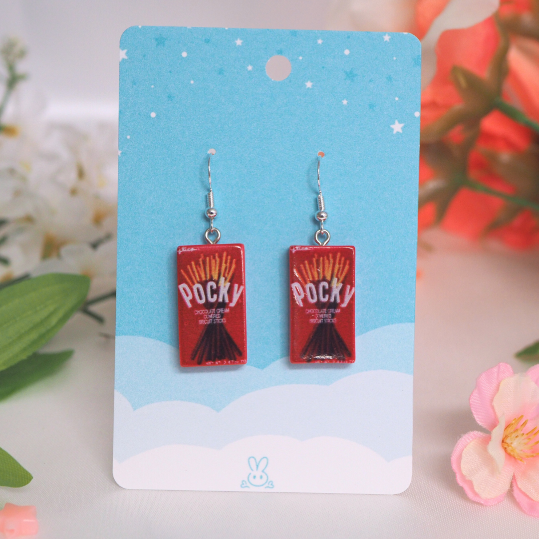 Asian Snack Box Earrings - Pocky and Hello Panda