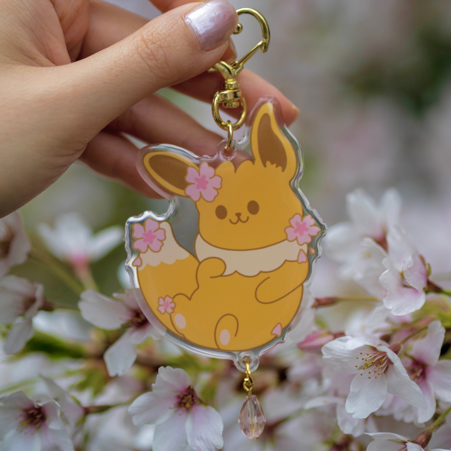 Sakura Eevee Acrylic Keychain