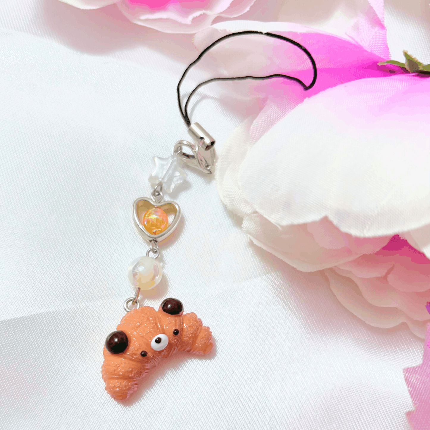 Bear Croissant Phone Charm