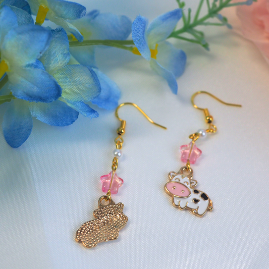 Berry Cow Star Earrings