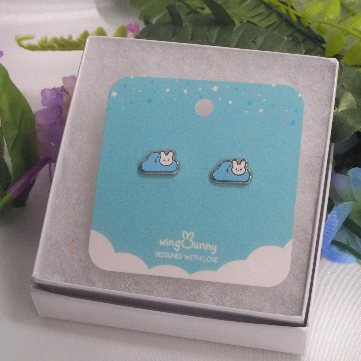 Cloud Bunny Stud Earrings
