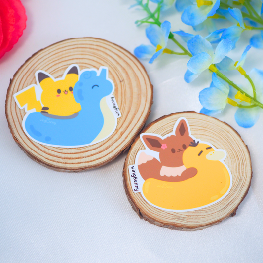 PokéFloatie Stickers, PikaLapras & EeevePsyduck