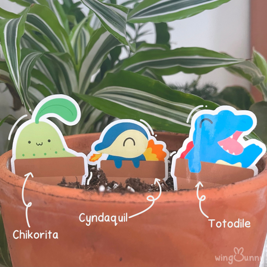 PokéPlants Sticker, Second Generation Starter Pokemon