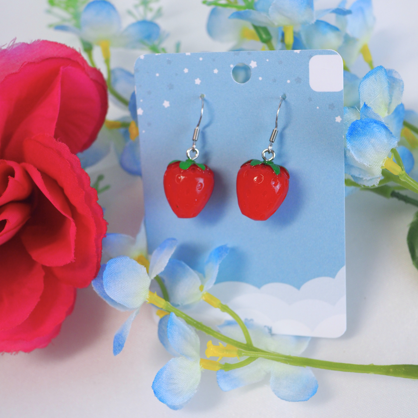 Sweet Resin Strawberry Earrings