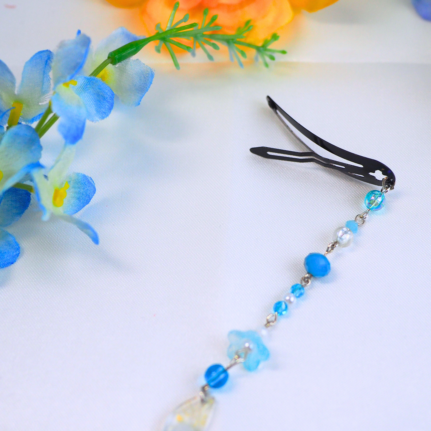 Silvermist Beaded Hairclip