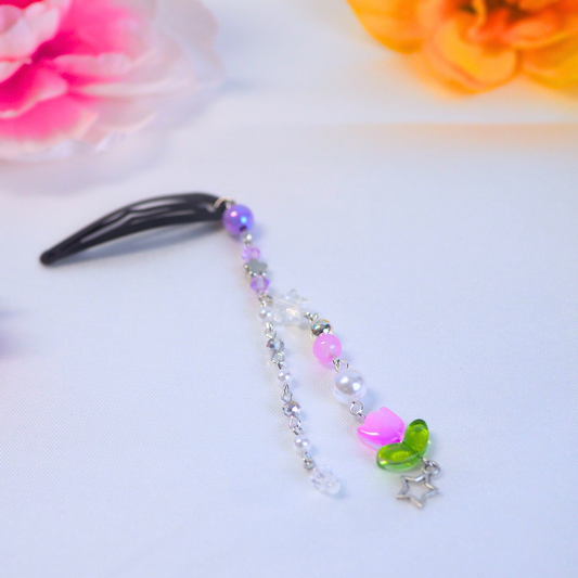 Purple Tulip Beaded Hairclip