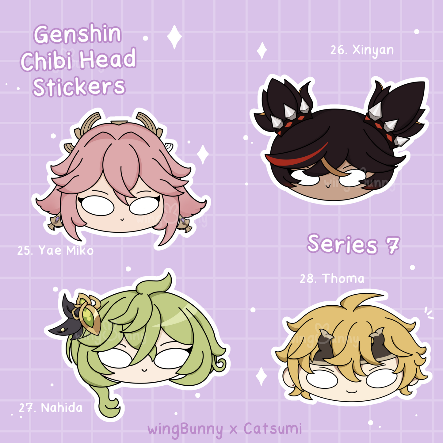 Genshin Impact Chibi Head Stickers