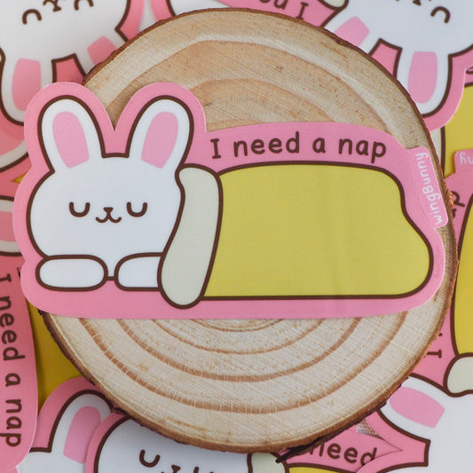 I Need a Nap - Lazy Bun Stickers