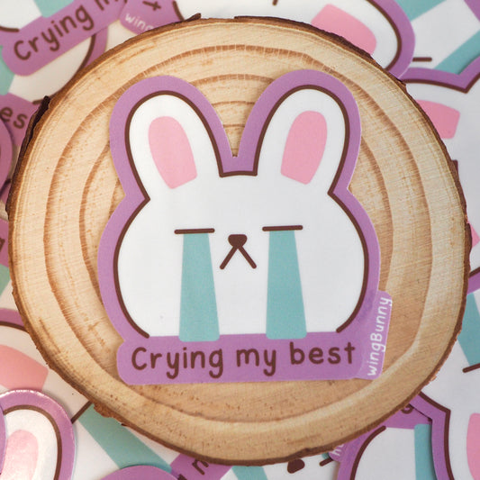Crying My Best - Lazy Bun Stickers