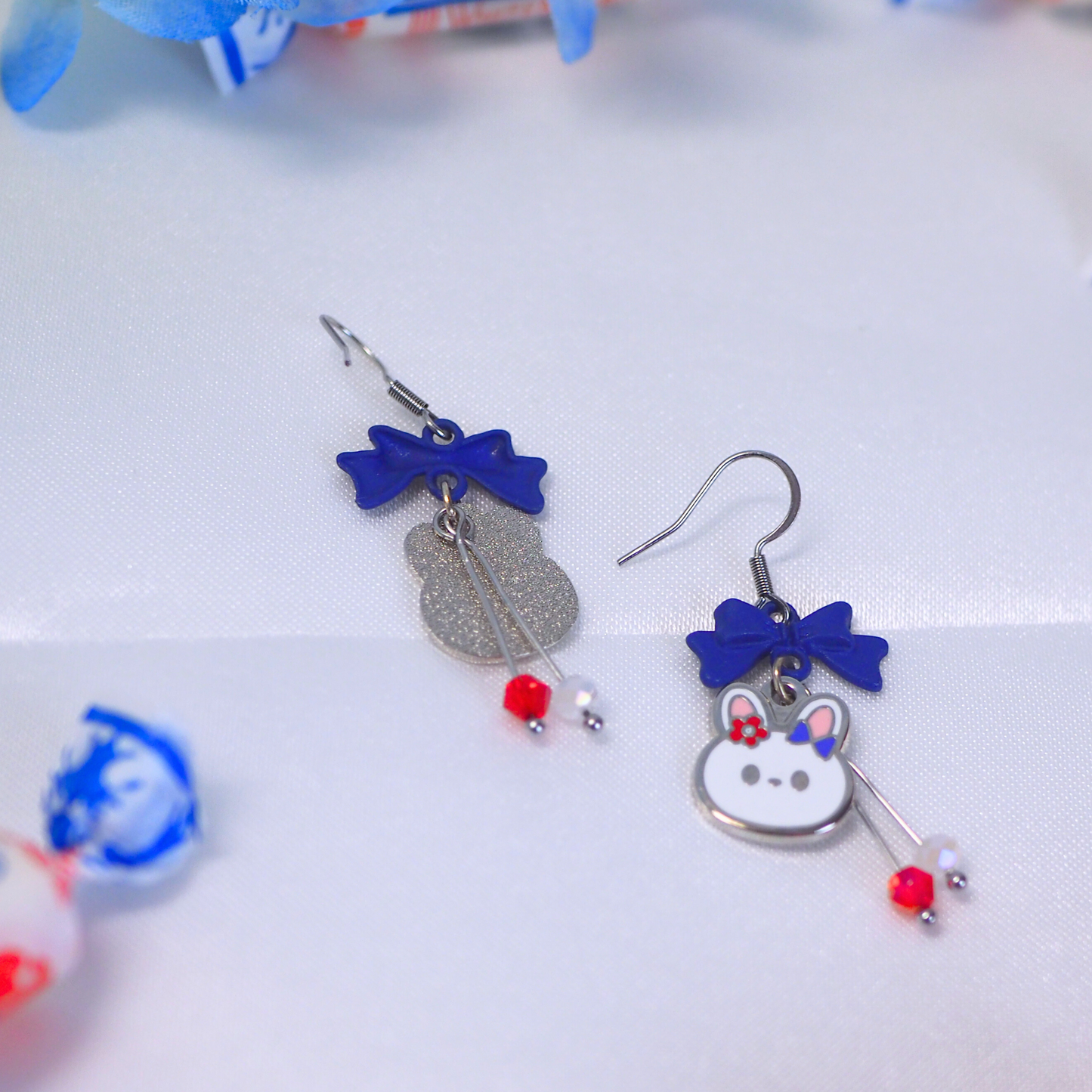 White Rabbit Candy Earrings