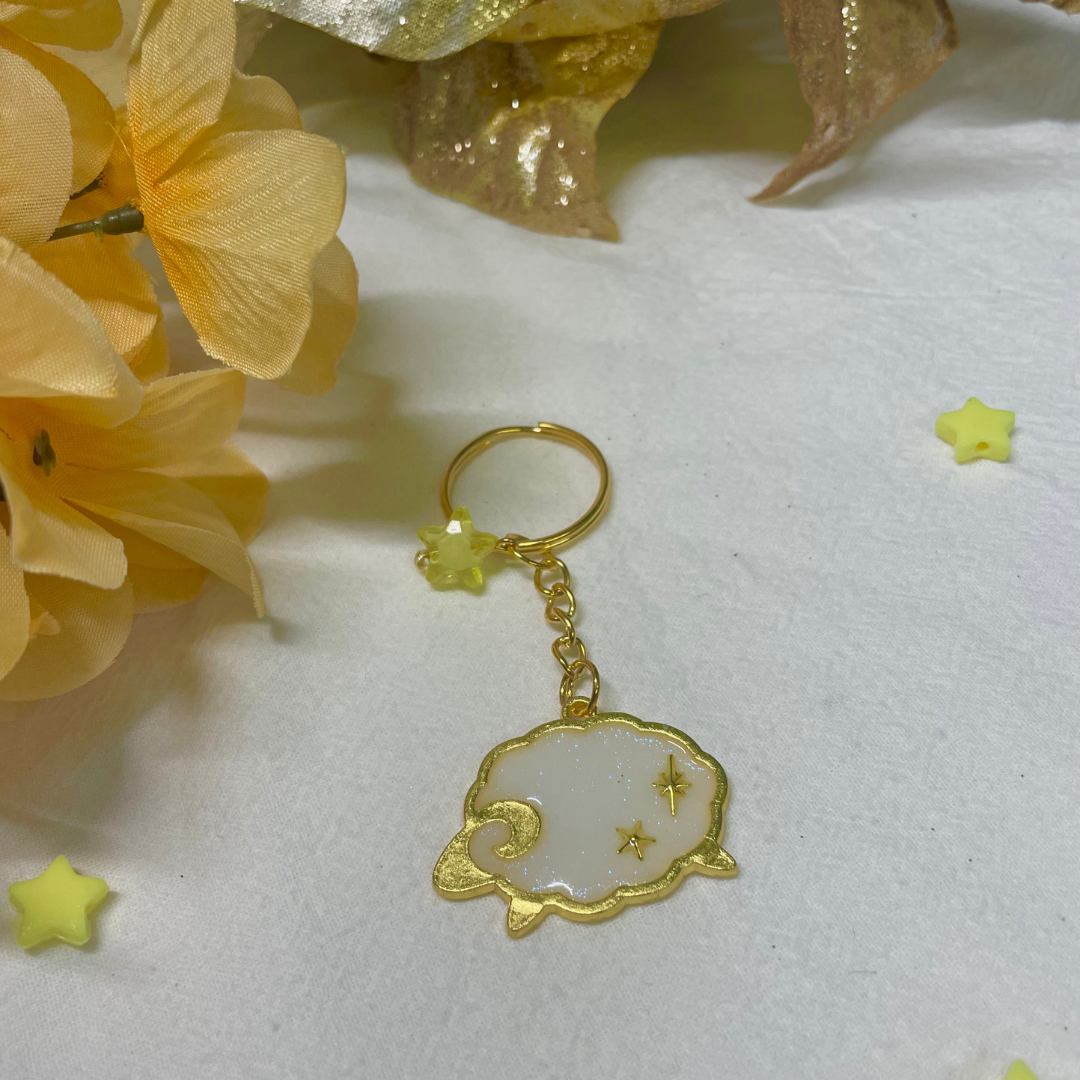 Sweet Dreams Sheep Resin Keychain