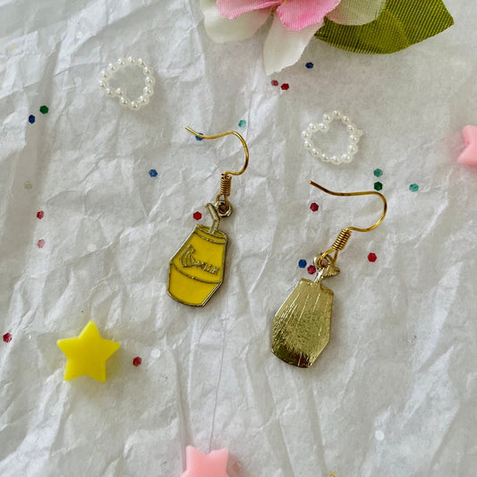 Banana Milk, Cherry Juice Dangle Earrings
