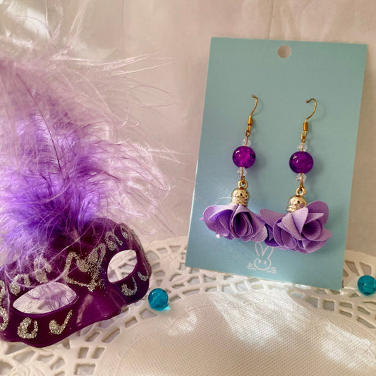 Purple Flower Earrings