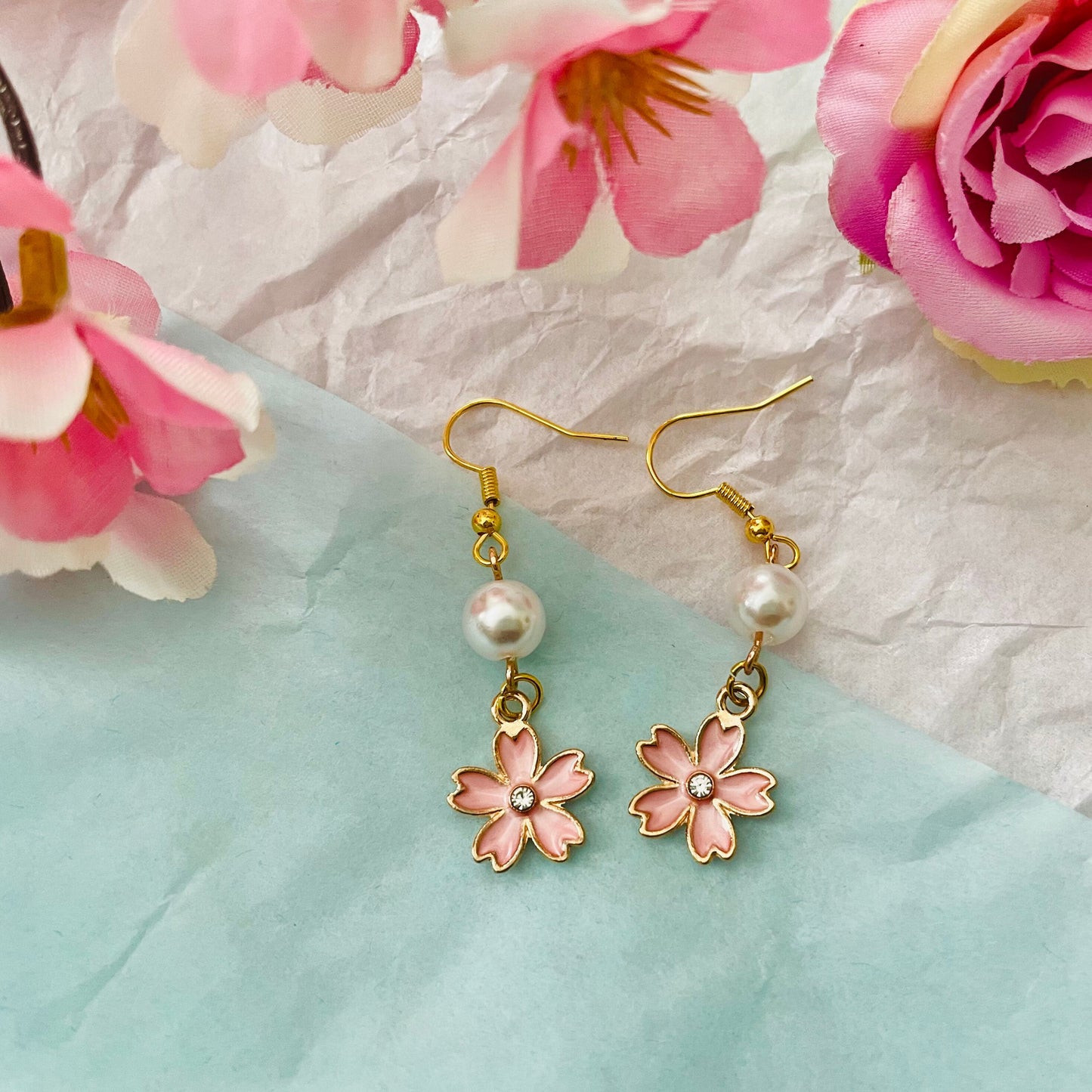 Sakura Pearl Dangle Earrings