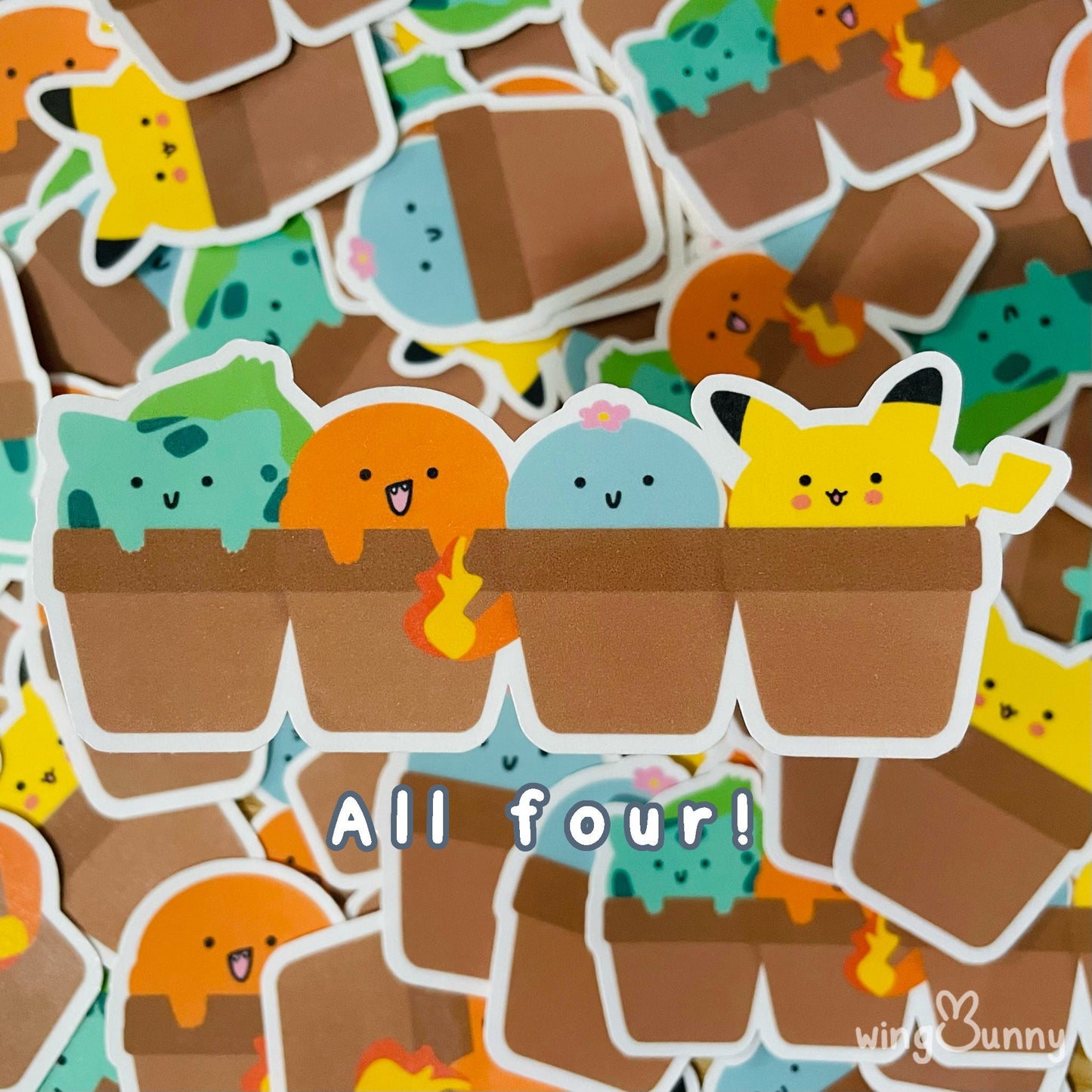 PokéPlants Sticker, First Generation Starter Pokemon