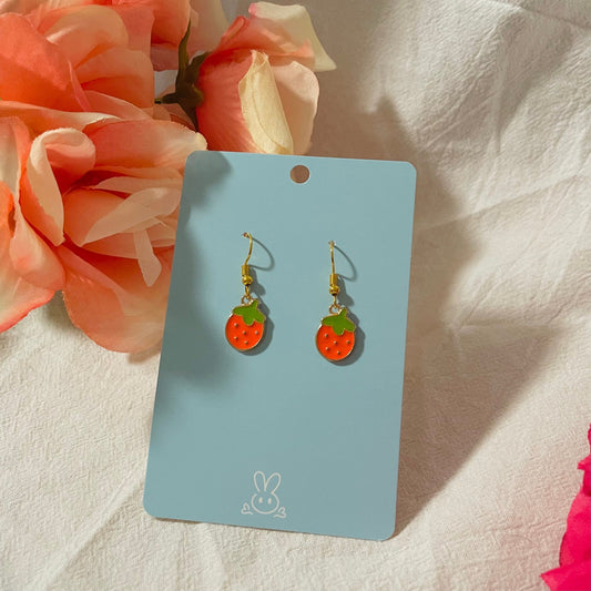 Simple Strawberry Earrings