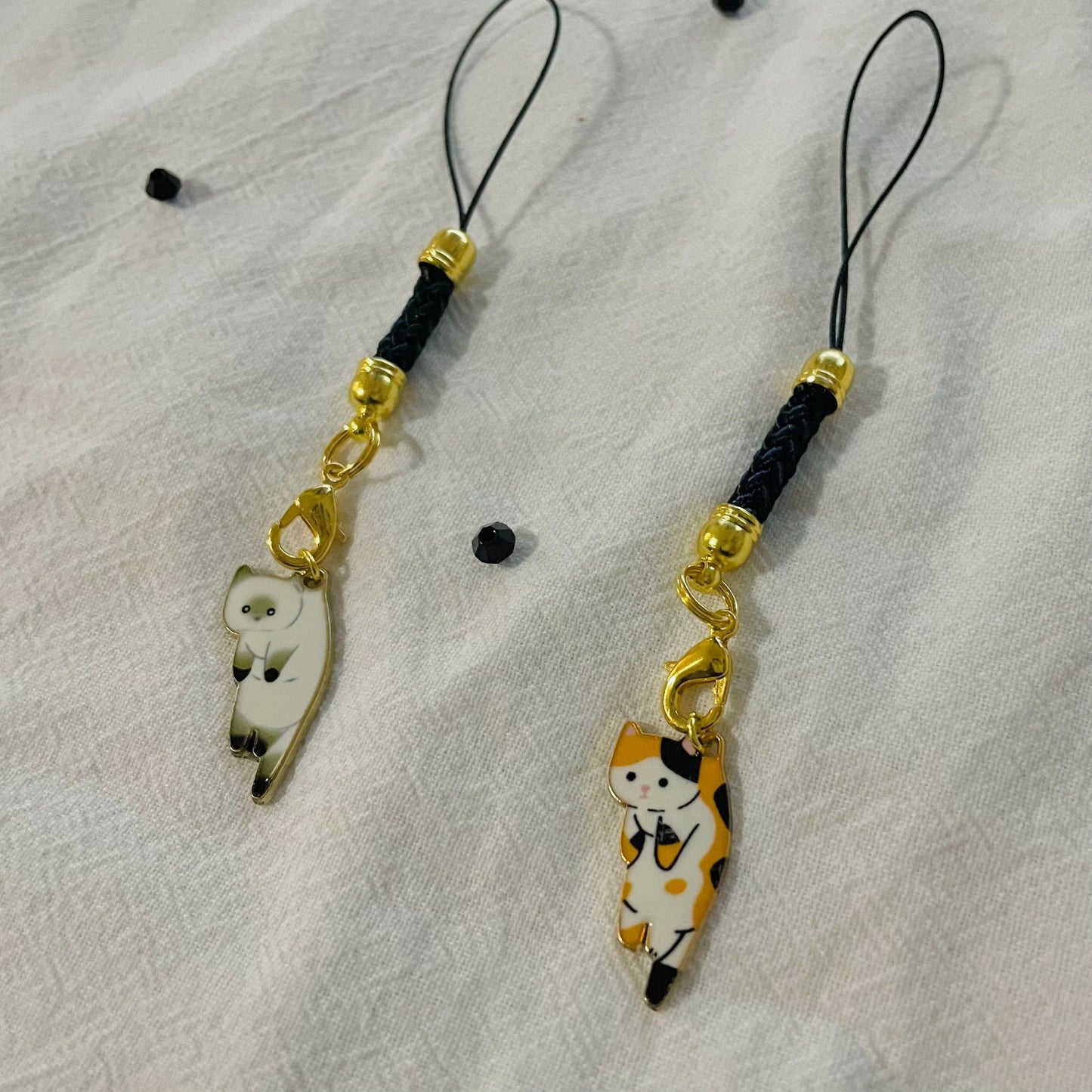 Hanging Cat Phone Charm