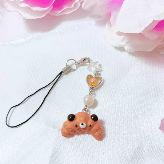 Bear Croissant Phone Charm