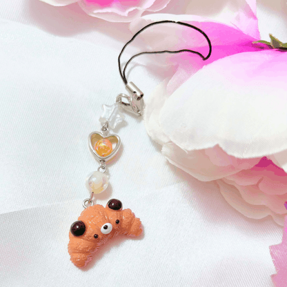 Bear Croissant Phone Charm