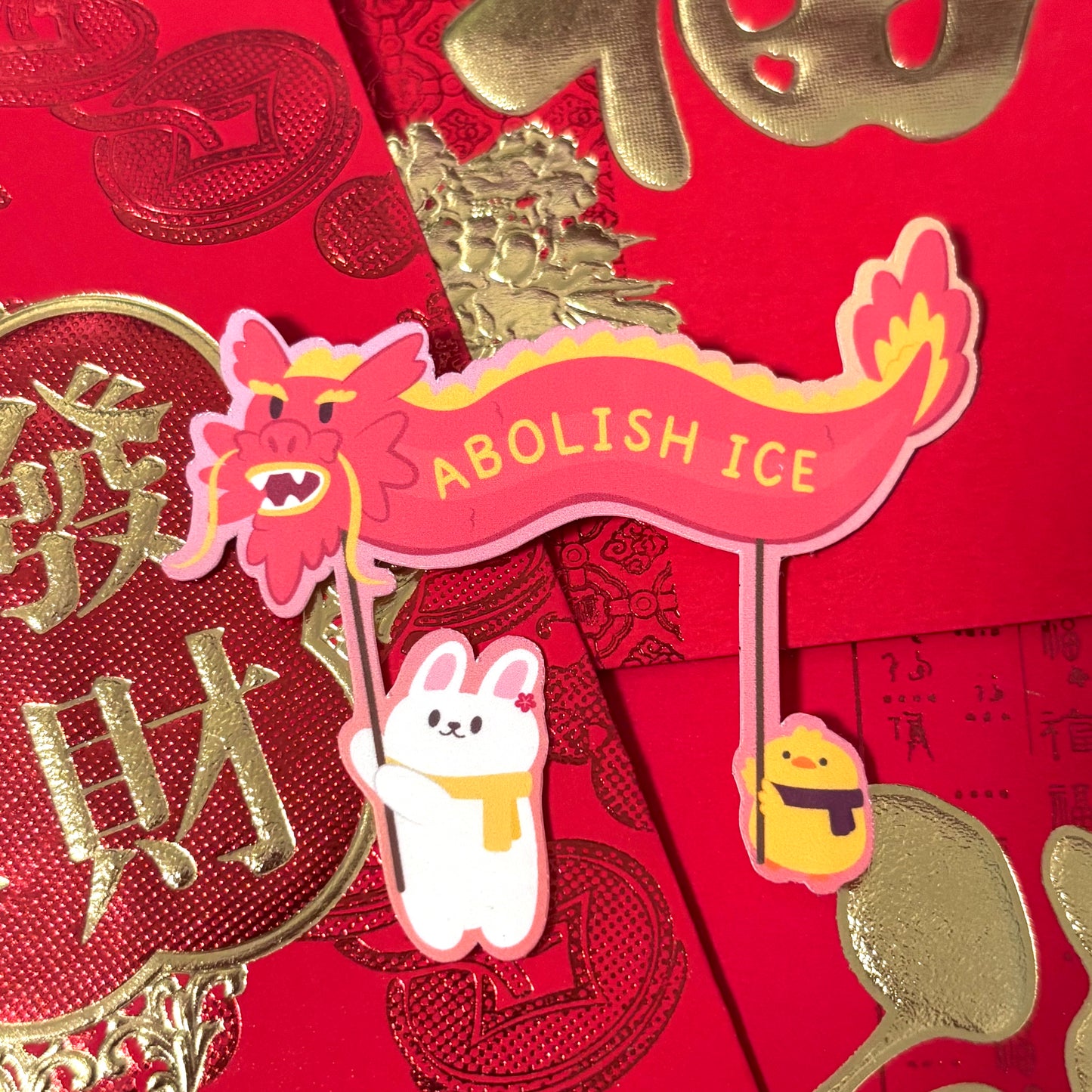 Abolish Ice Dragon Sticker