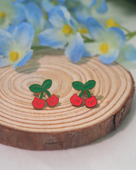 Cherry Bearies Stud Earrings