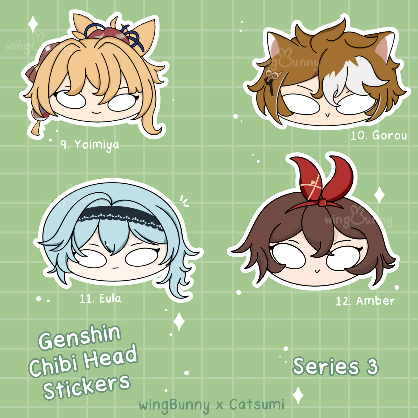 Genshin Impact Chibi Head Stickers