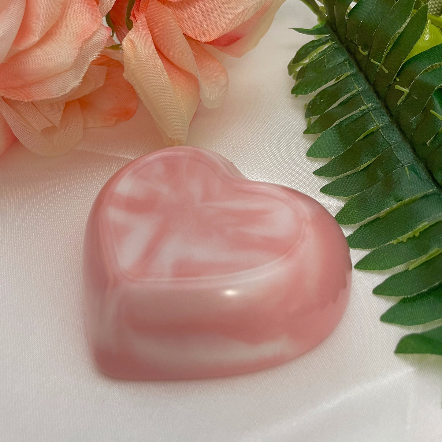 Berry Cream Swirl - Resin Heart Trinket Tray