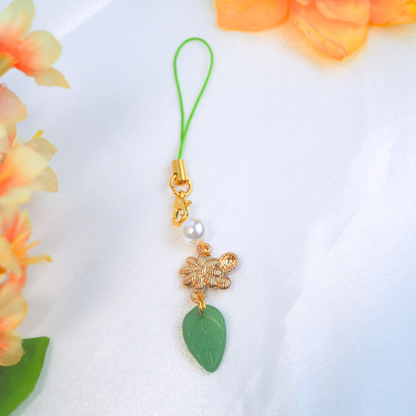 Ladybug Leaf Phone Charm