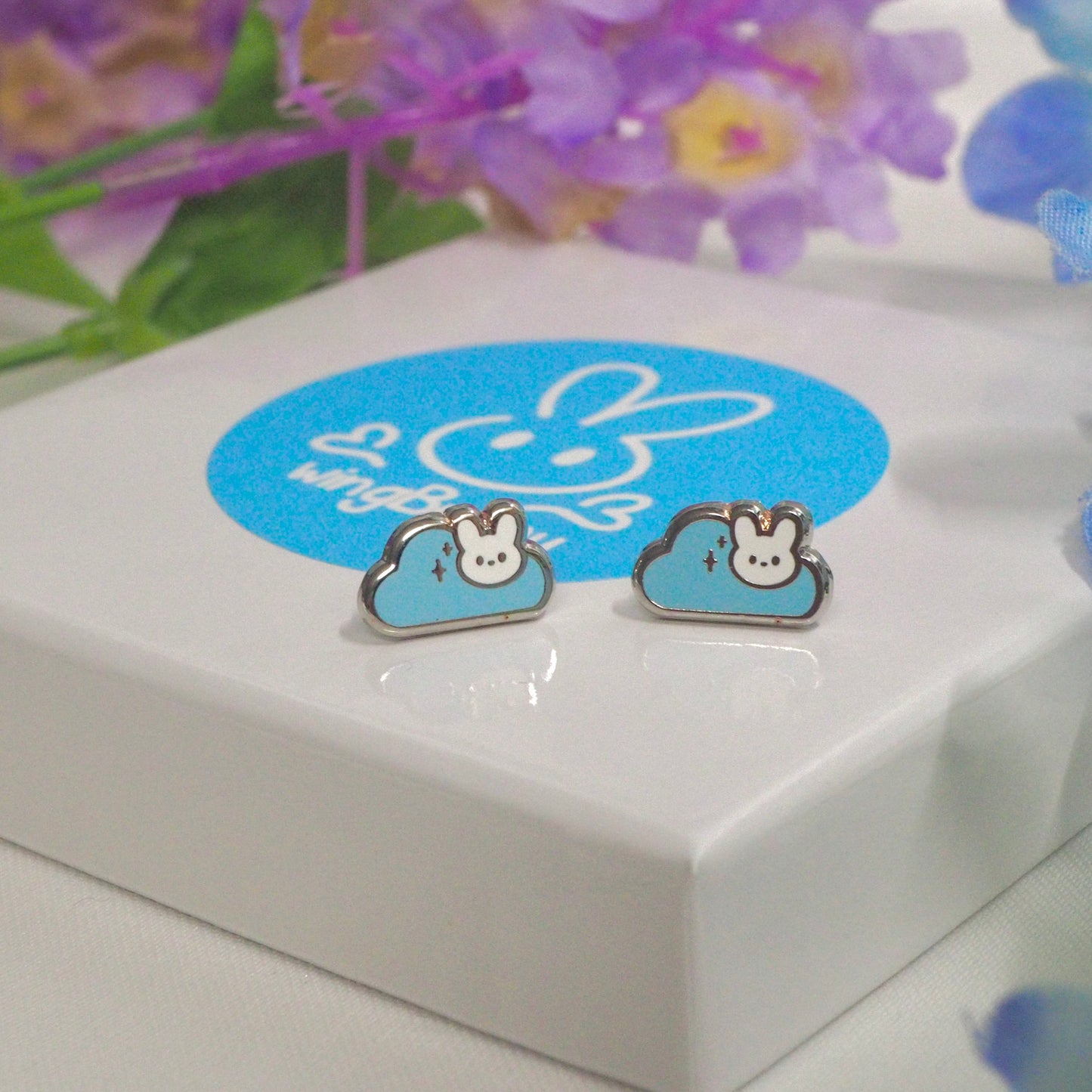 Cloud Bunny Stud Earrings