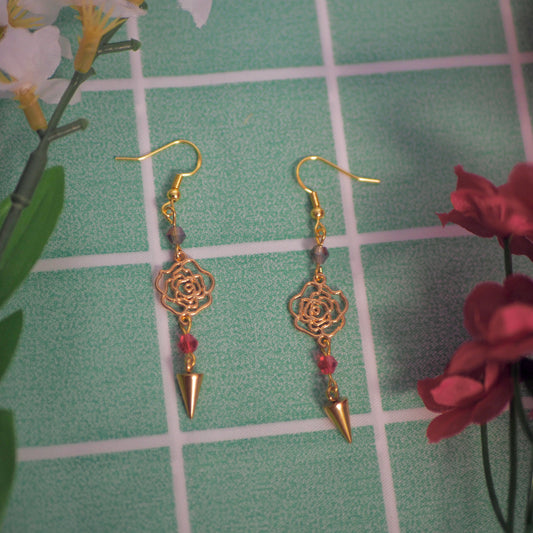 Killer Rose Earrings, SxF anime inspired earrings