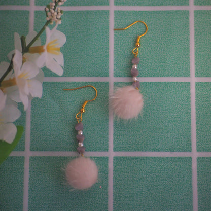 White Fluff Earrings, SxF anime inspired earrings