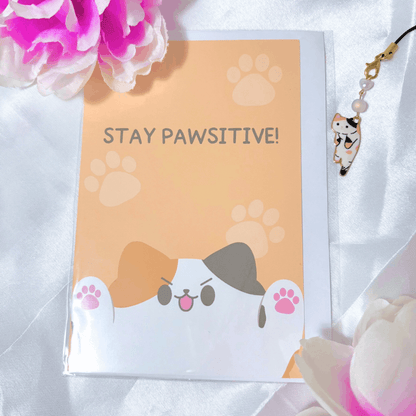 Stay Pawsitive Greeting Card