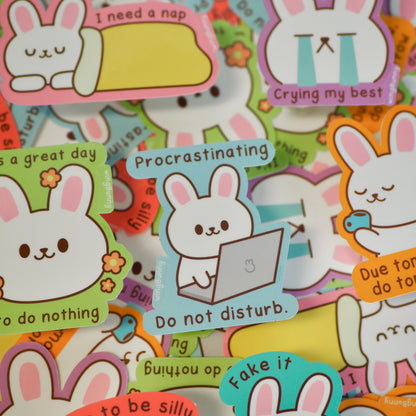 Procrastinating - Lazy Bun Stickers
