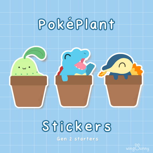 PokéPlants Sticker, Second Generation Starter Pokemon
