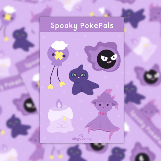 Spooky PokePals Sticker Sheet