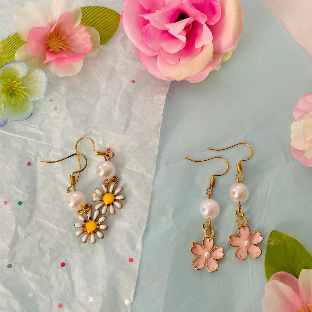 Sakura Pearl Dangle Earrings