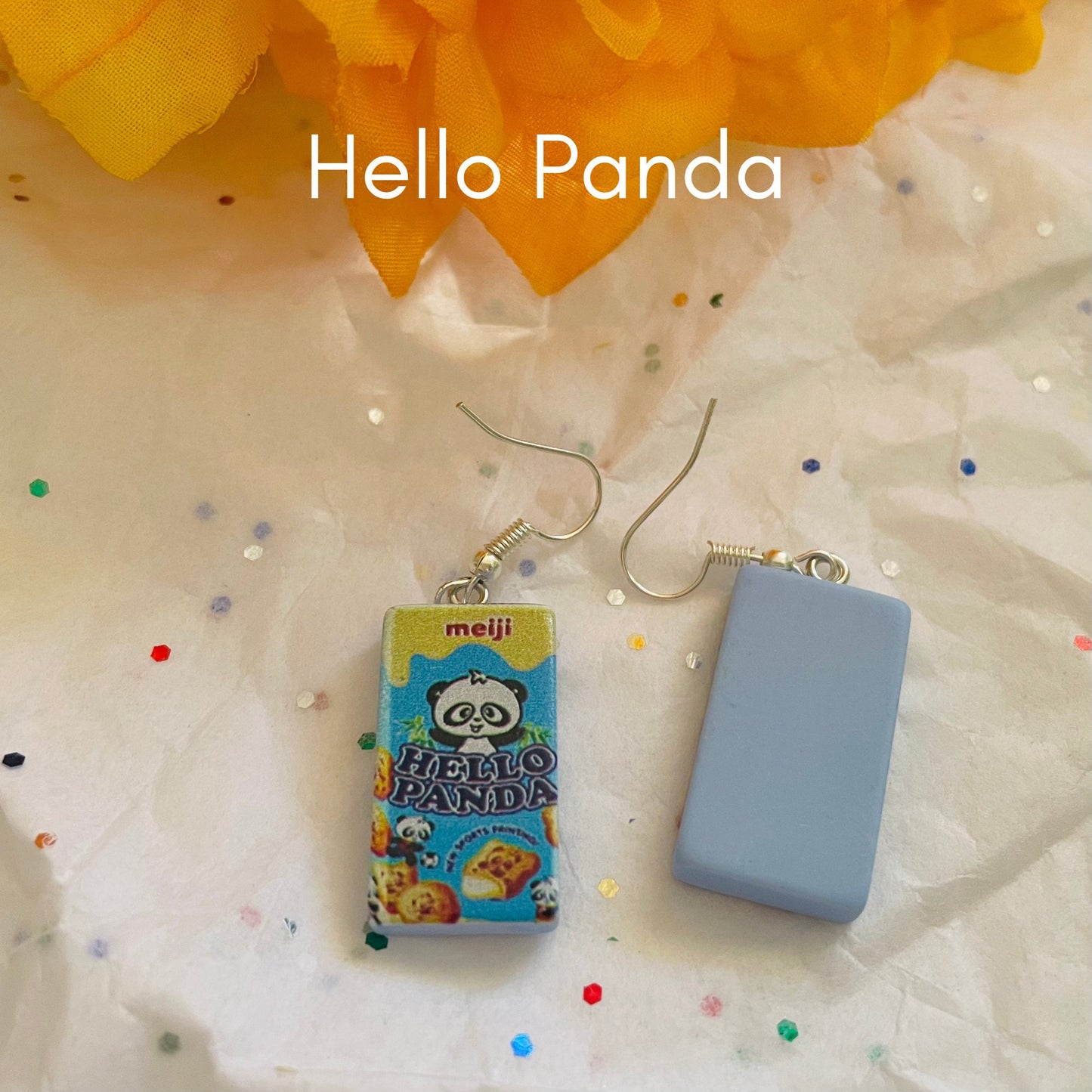 Asian Snack Box Earrings - Pocky and Hello Panda