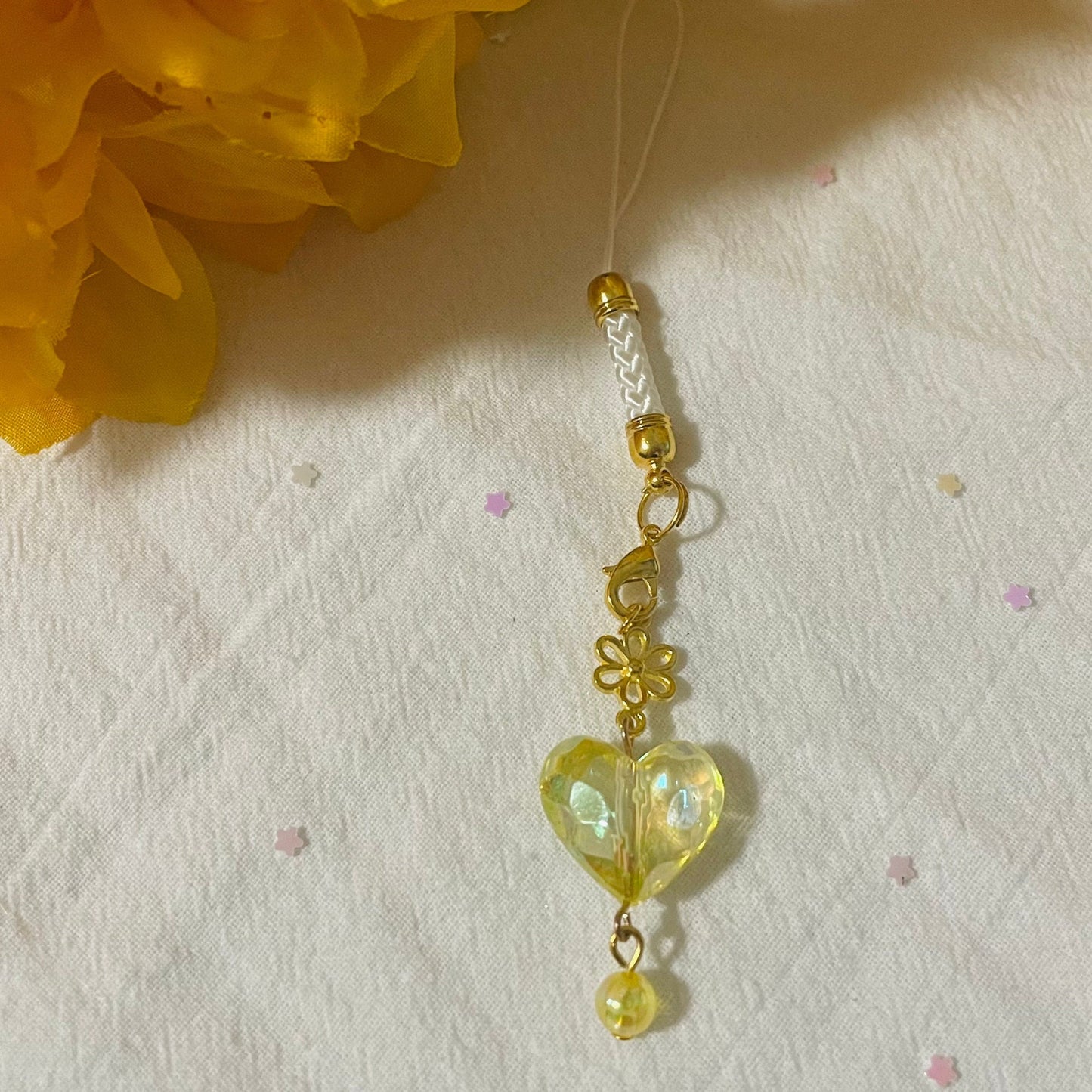 Crystal Heart Lantern Phone Charm