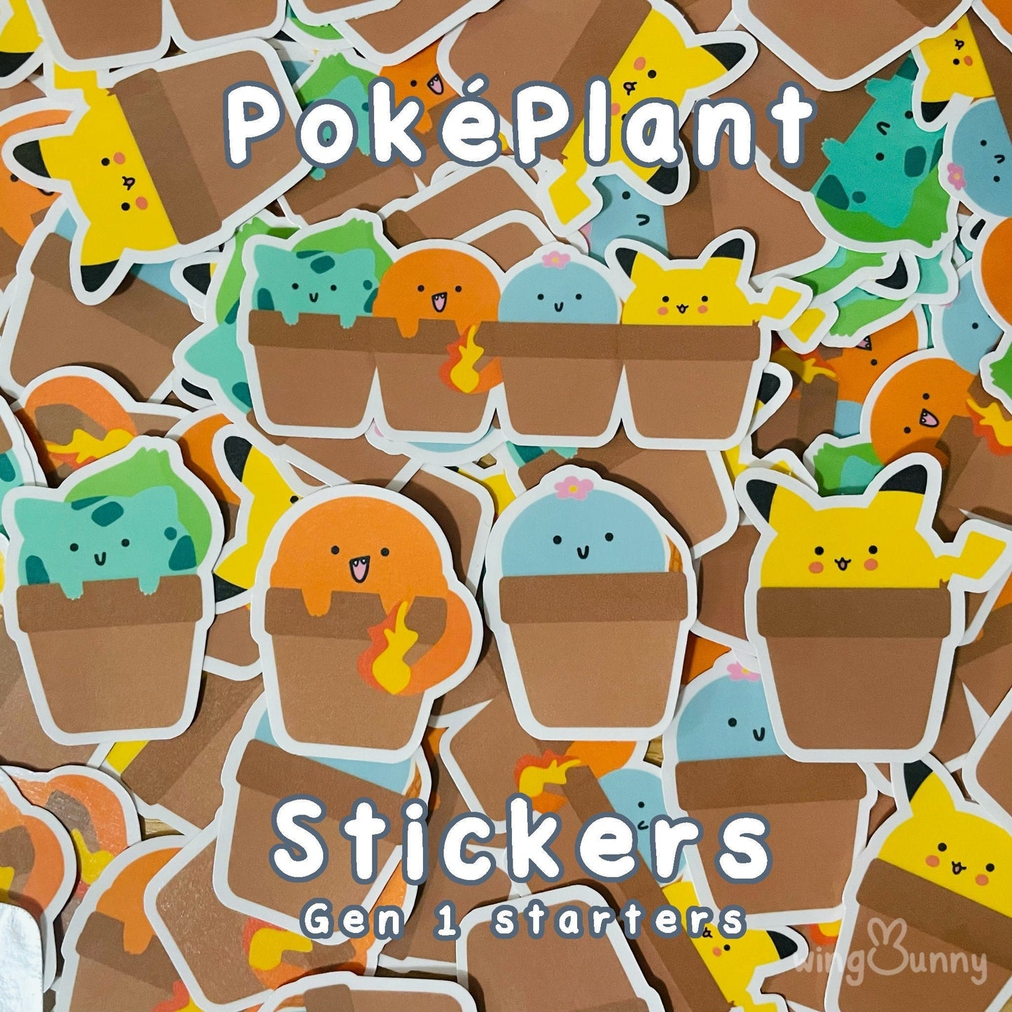 PokéPlants Sticker, First Generation Starter Pokemon