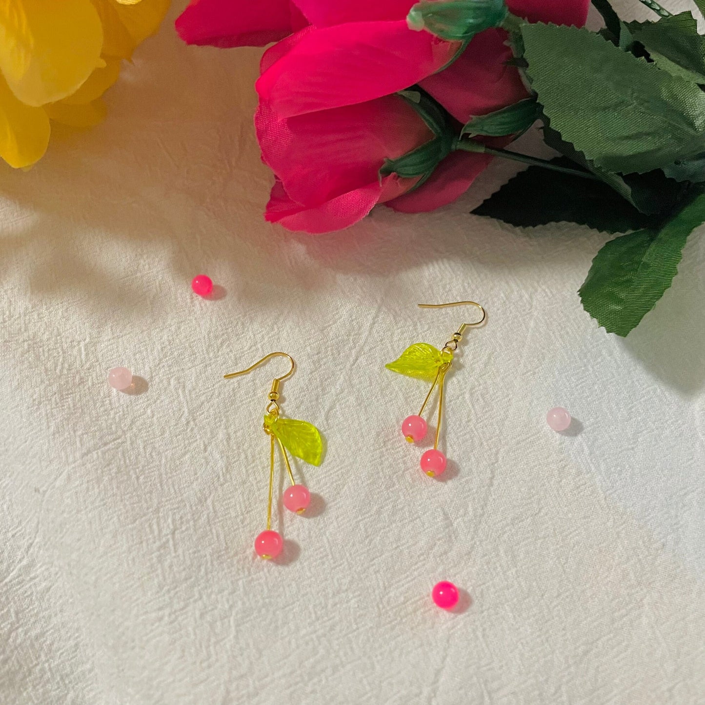 Red Berry Bead Earrings